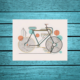 Minimalist Bicycle Line Art Poster Print