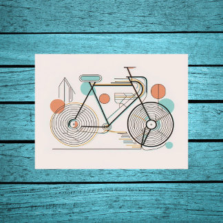 Minimalist Bicycle Line Art Poster Print