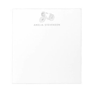 Minimalist Bicycle Line Drawing Personalised  Notepad