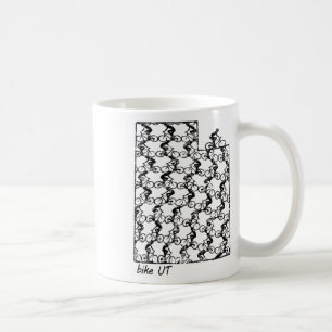 Minimalist Bike Riding Utah State Map Mountain Bik Coffee Mug