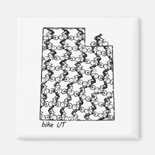 Minimalist Bike Riding Utah State Map Mountain Bik Magnet