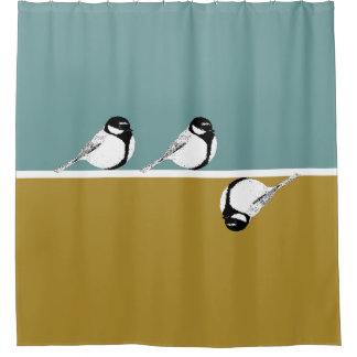 Minimalist Bird Design Shower Curtain