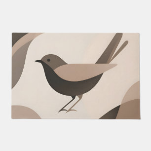 Minimalist Bird Neutral Tones Abstract Nature Doormat