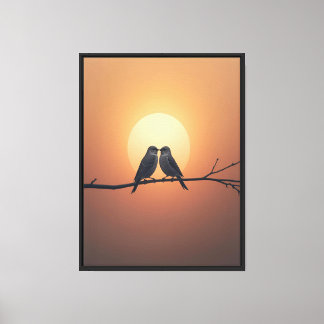 Minimalist birds home decor Stretched Canvas Print