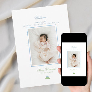 Minimalist Birth announcement Christmas Card