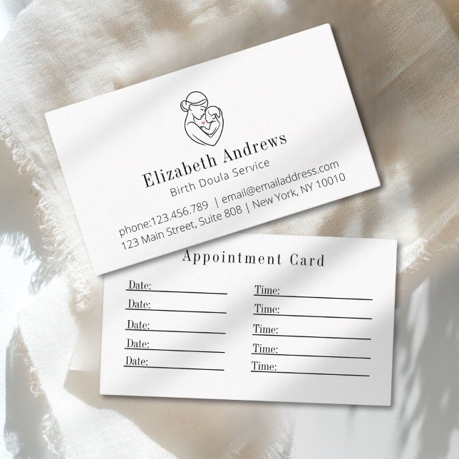 Minimalist Birth Doula Logo–Pregnancy & Maternity Appointment Card (Minimalist Birth Doula Logo–Pregnancy & Maternity Appointment Card)