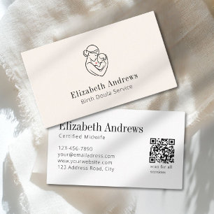 Minimalist Birth Doula Logo–Pregnancy & Maternity Business Card