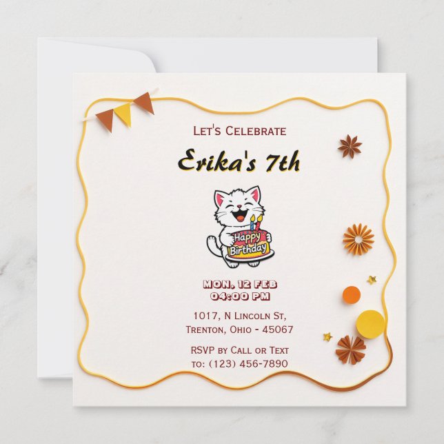 Minimalist Birthday Card with Geometric Patterns (Front)