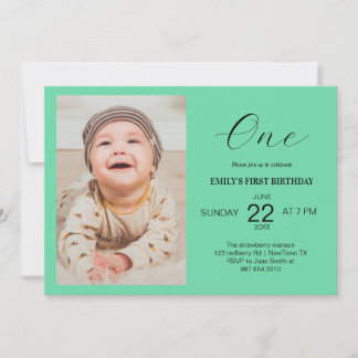 Minimalist birthday card with photo