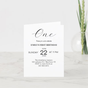 Minimalist birthday card with photo