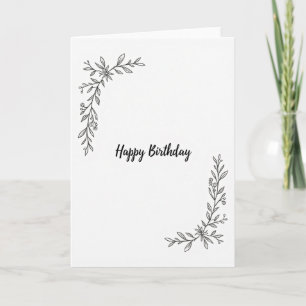 Minimalist Birthday Flower Card
