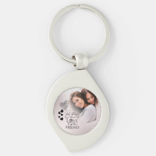 Minimalist Birthday Lettering Friend Photo Frame Key Ring