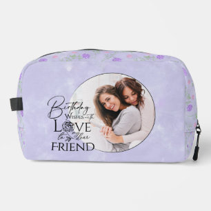 Minimalist Birthday Photo Calligraphy Friend Dopp Kit