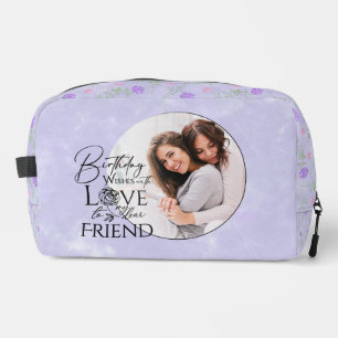 Minimalist Birthday Photo Calligraphy Friend Dopp Kit