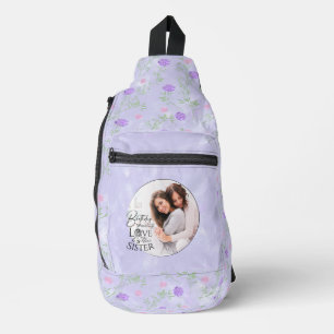 Minimalist Birthday Photo Calligraphy Sister  Sling Bag