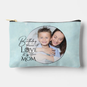 Minimalist Birthday Photo Frame Calligraphy Mom Accessory Pouch