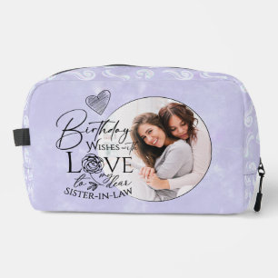 Minimalist Birthday Typography Photo Sister-In-Law Dopp Kit