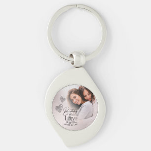 Minimalist Birthday Typography Photo Sister-In-Law Key Ring