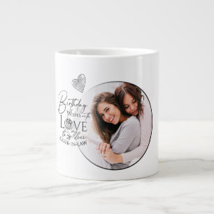 Minimalist Birthday Typography Photo Sister-In-Law Large Coffee Mug