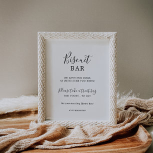 Minimalist Biscuit Bar Dog Treat Wedding Favour Poster