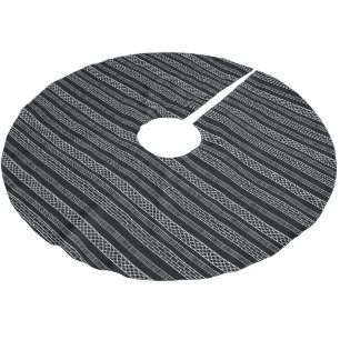 Minimalist Black Abstract Bohemian Christmas Brushed Polyester Tree Skirt