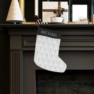 Minimalist Black Abstract Christmas Tree Small Christmas Stocking