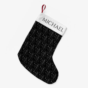 Minimalist Black Abstract Christmas Tree Small Christmas Stocking