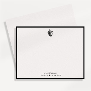 Minimalist Black Acorn Autumn Note Card
