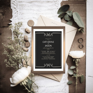 Minimalist | Black All In One Wedding Invitation