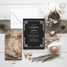 Minimalist | Black All In One Wedding Invitation