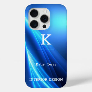 Minimalist Black and Blue Modern Monogram Case