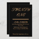 Minimalist Black And Gold 21st Birthday Invitation<br><div class="desc">Each detail exudes elegance, making it the ideal choice for a chic and memorable milestone celebration. Customise effortlessly on Zazzle to add a personal touch and capture the essence of your special day. Make a statement with simplicity – shop our Minimalist Black and Gold 21st Birthday Invitation on Zazzle today....</div>