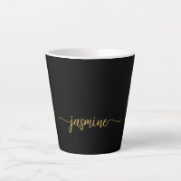 Minimalist Black And Gold Monogram Name Signature
