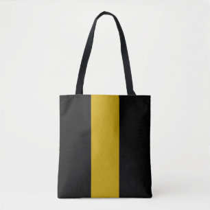 Minimalist Black and Gold Stripe Tote Bag