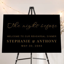 Minimalist Black and Gold The Night Before Wedding