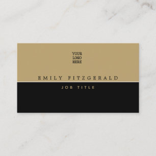 Minimalist Black and Gold Typography/Your logo Business Card