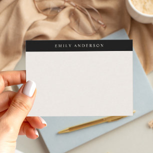 Minimalist Black and Ivory Elegant Monogram Card