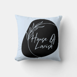 Minimalist Black and Powder Blue Luxury Decor Cushion