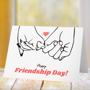 Minimalist Black and Red Line Art Greeting Card