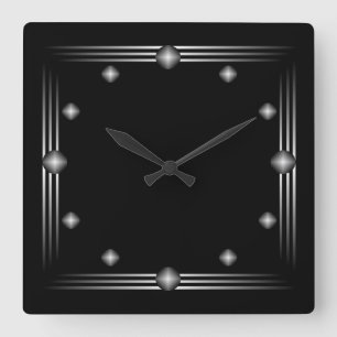 Minimalist Black and Silver Wall Clock