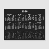 Minimalist Black and White 2026 Magnetic Calendar