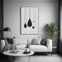 Minimalist Black and White Abstract Art