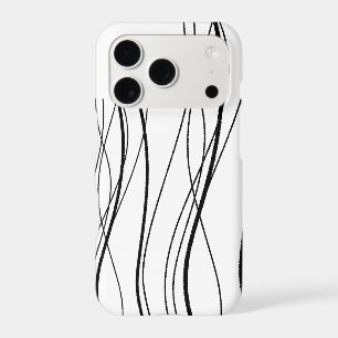 Minimalist Black and White Abstract Flowing Lines 