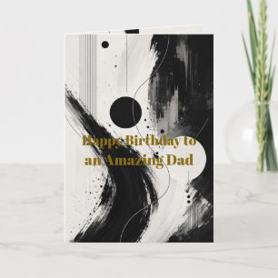 Minimalist Black and White Abstract Geometric Art Card