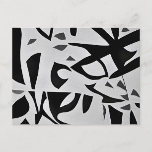 Minimalist black and white abstract postcard