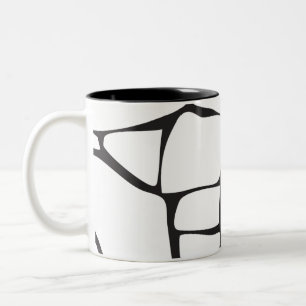 Minimalist Black and White Abstract Stone Pattern  Two-Tone Coffee Mug