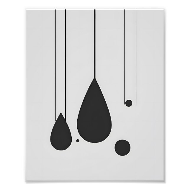 Minimalist Black and White Abstract Wall Art (Front)