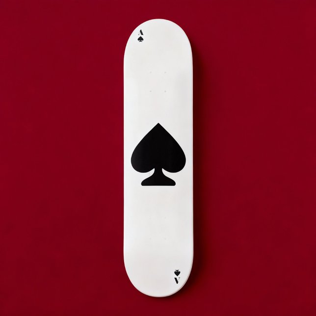Minimalist Black and White Ace of Spades Skateboard (Creator Uploaded)