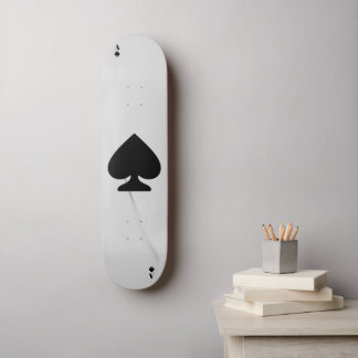 Minimalist Black and White Ace of Spades Skateboard