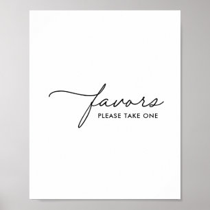 Minimalist Black and White Baby Shower Favours Sig Poster